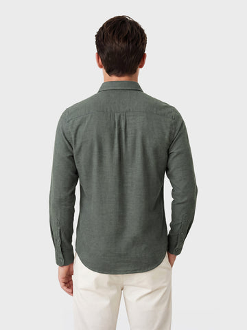 Men's Green Slim Fit Solid Casual Shirt