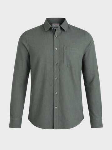 Men's Green Slim Fit Solid Casual Shirt