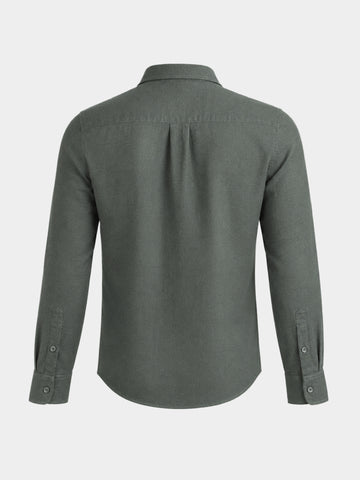 Men's Green Slim Fit Solid Casual Shirt