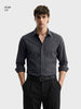Men's Black Slim Fit Striped Casual Shirts