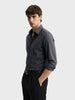Men's Black Slim Fit Striped Casual Shirts