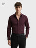 Men's Maroon Slim Fit Striped Casual Shirts