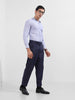 Men's Blue Slim Fit Vertical Stripes Formal Shirt