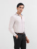 Men's Beige Slim Fit Vertical Stripes Formal Shirt