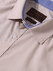 Men's Beige Slim Fit Vertical Stripes Formal Shirt