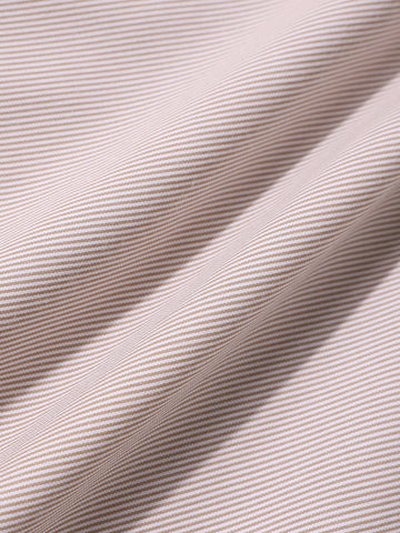 Men's Beige Slim Fit Vertical Stripes Formal Shirt