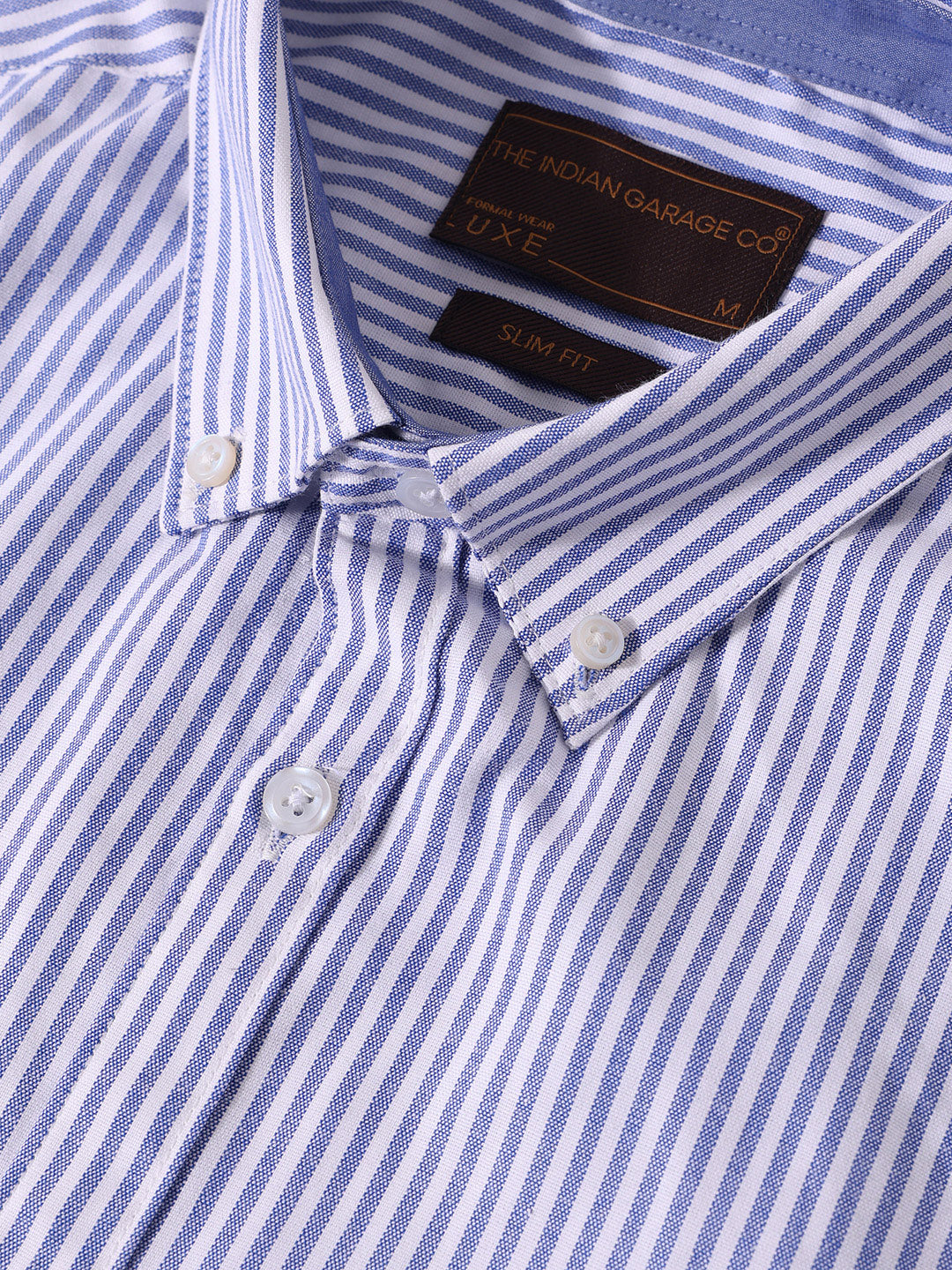 Men's Blue Slim Fit Vertical Stripes Formal Shirt