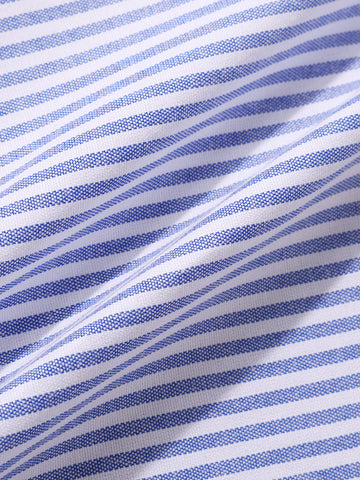 Men's Blue Slim Fit Vertical Stripes Formal Shirt