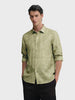 Men's Green Slim Fit Textured Casual Shirt