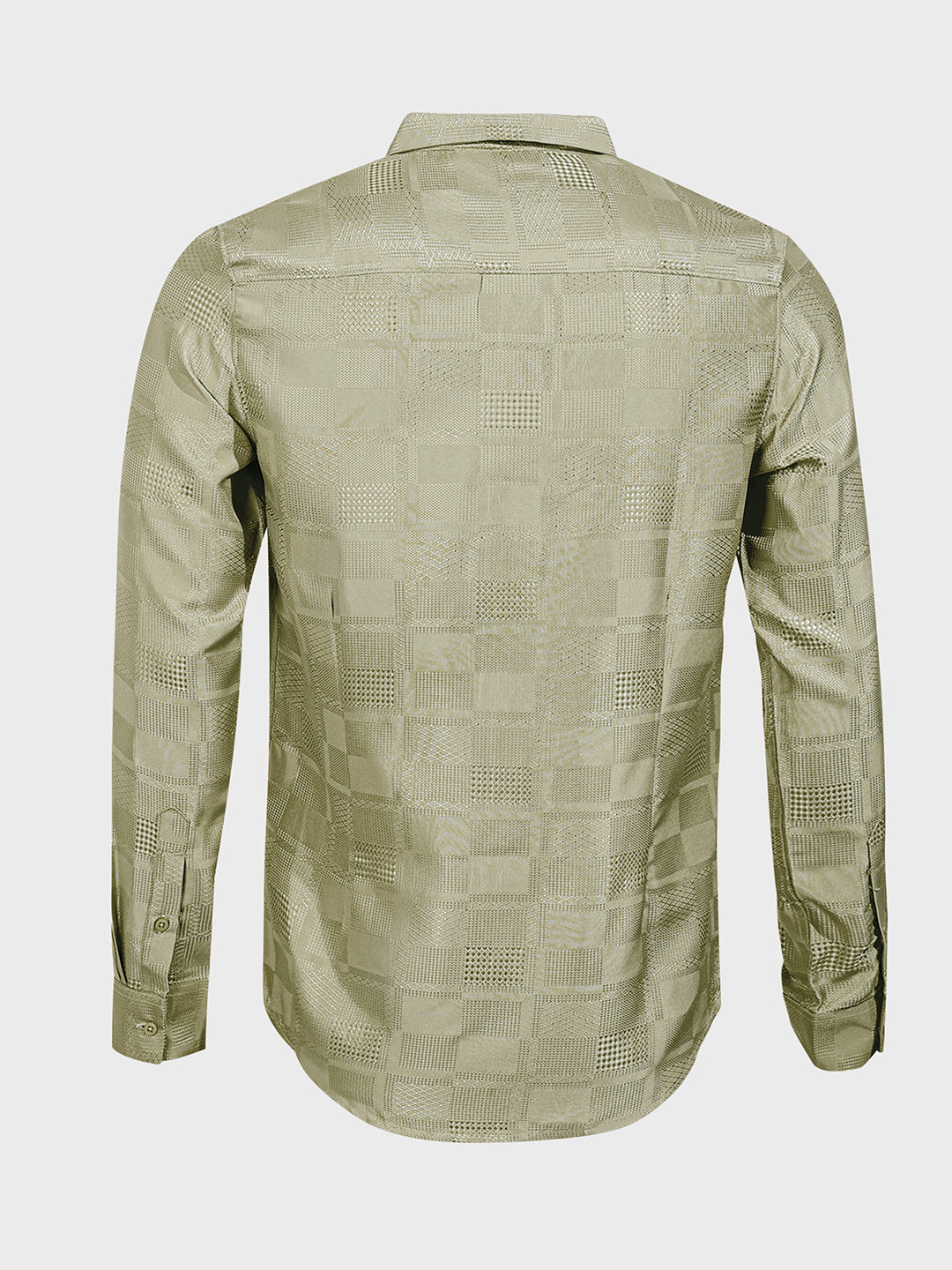 Men's Green Slim Fit Textured Casual Shirt