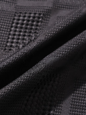 Men's Black Slim Fit Textured Casual Shirt