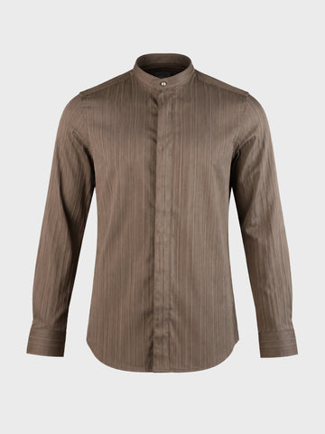 Men's Beige Slim Fit Solid Casual Shirt