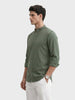 Men's Green Slim Fit Solid Casual Shirt