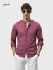 Men's Maroon Slim Fit Solid Casual Shirt