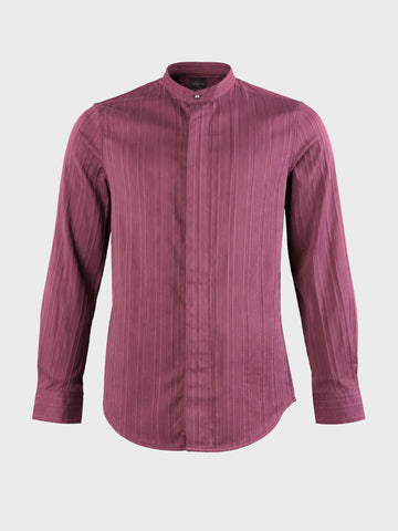 Men's Maroon Slim Fit Solid Casual Shirt