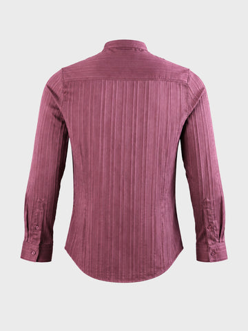 Men's Maroon Slim Fit Solid Casual Shirt