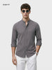 Men's Grey Slim Fit Solid Casual Shirt