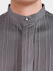 Men's Grey Slim Fit Solid Casual Shirt