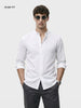 Men's White Slim Fit Solid Casual Shirt