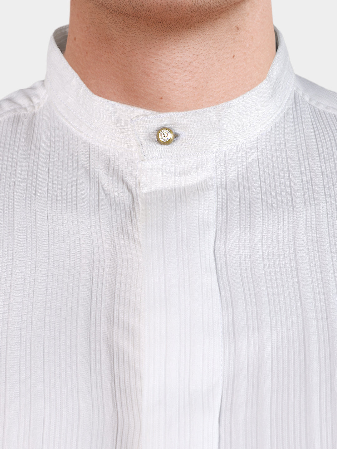 Men's White Slim Fit Solid Casual Shirt