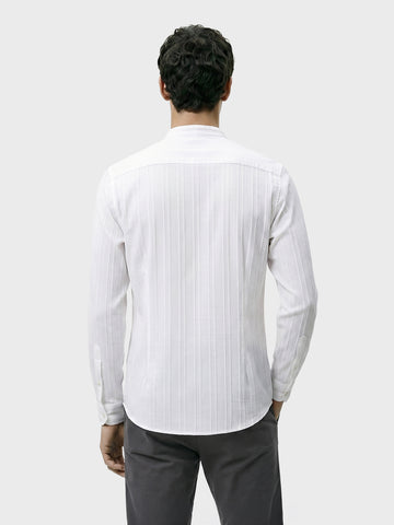 Men's White Slim Fit Solid Casual Shirt