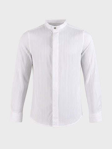 Men's White Slim Fit Solid Casual Shirt