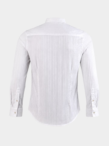 Men's White Slim Fit Solid Casual Shirt