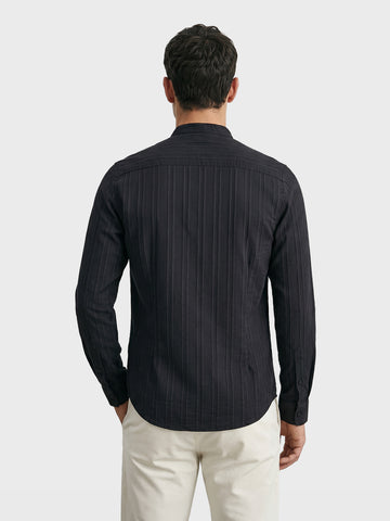 Men's Black Slim Fit Solid Casual Shirt