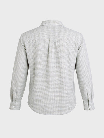 Men's Green Relaxed Fit Textured Casual Shirt