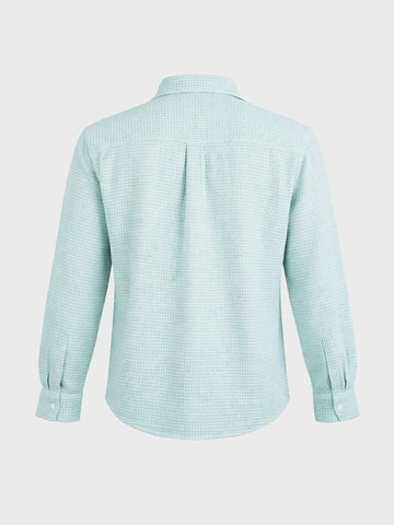 Men's Green Relaxed Fit Textured Casual Shirt