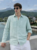 Men's Green Relaxed Fit Textured Casual Shirt
