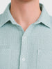 Men's Green Relaxed Fit Textured Casual Shirt