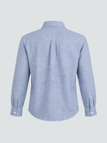 Men's Blue Relaxed Fit Textured Casual Shirt
