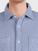 Men's Blue Relaxed Fit Textured Casual Shirt