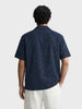Men's Navy Blue Relaxed Fit Solid Casual Shirt