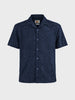 Men's Navy Blue Relaxed Fit Solid Casual Shirt