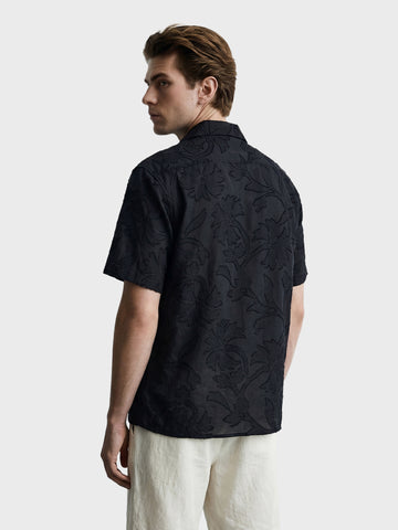 Men's Black Relaxed Fit Solid Casual Shirt