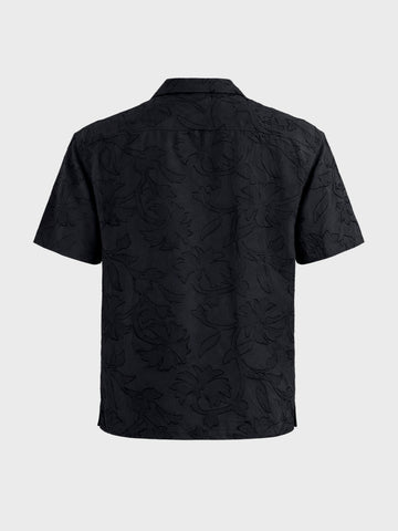 Men's Black Relaxed Fit Solid Casual Shirt