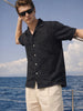 Men's Black Relaxed Fit Solid Casual Shirt