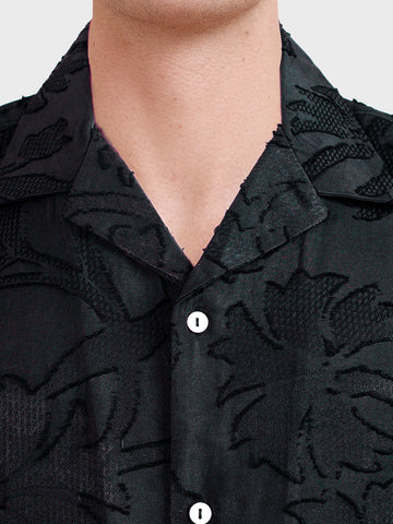 Men's Black Relaxed Fit Solid Casual Shirt