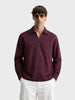 Men's Maroon Relaxed Fit Textured Casual Shirt