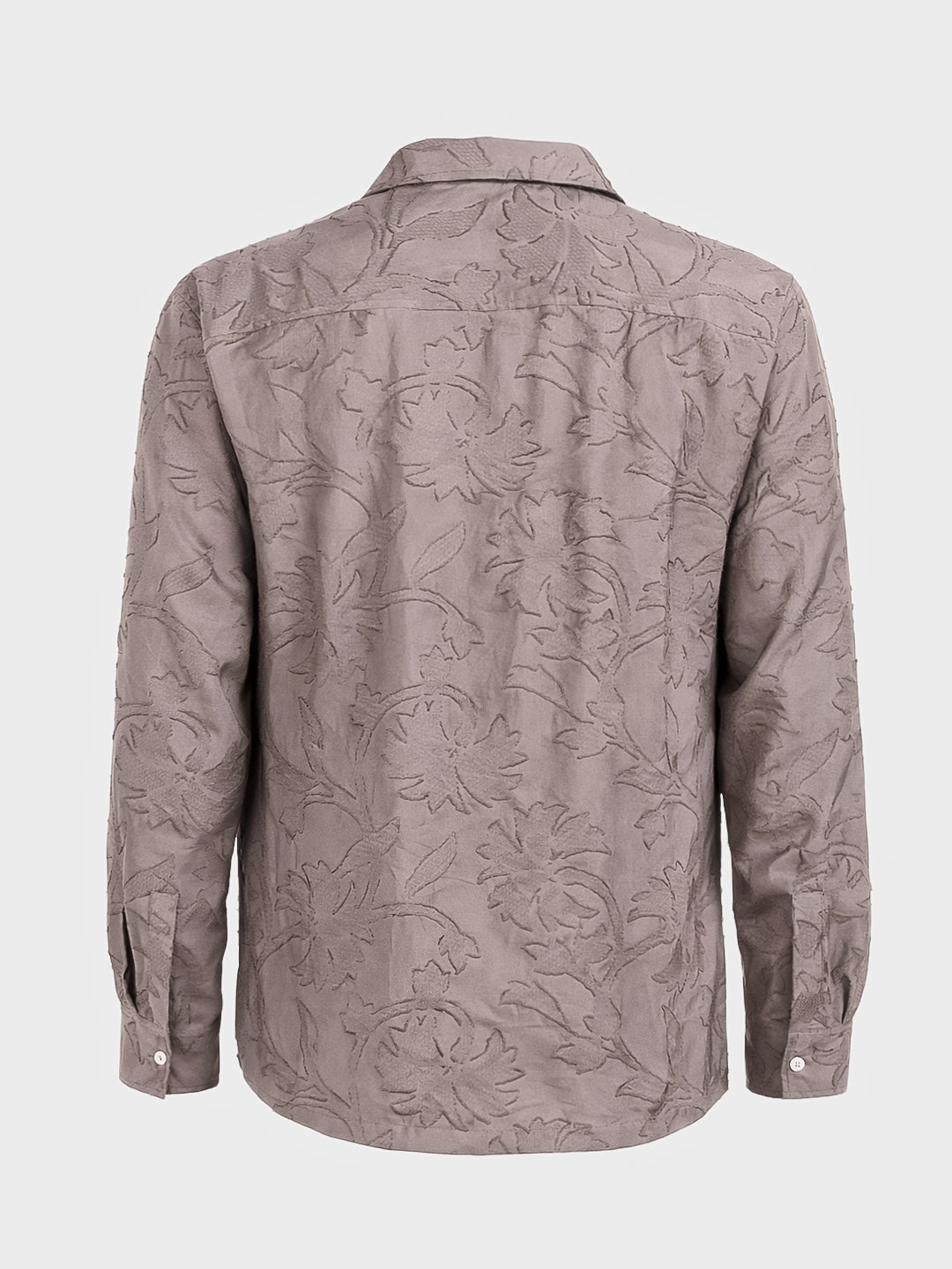 Men's Khaki Relaxed Fit Textured Casual Shirt