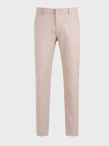 Men's White Slim Fit Solid Casual Chinos