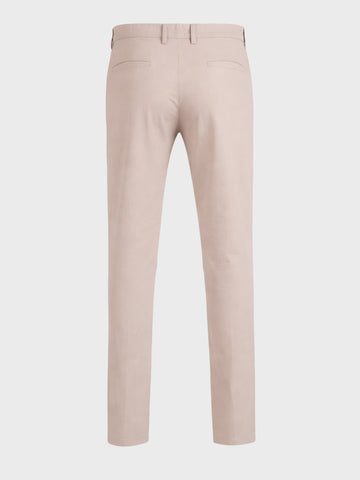 Men's White Slim Fit Solid Casual Chinos