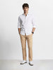Men's Beige Slim Fit Solid Casual Chinos