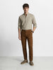 Men's Brown Slim Fit Solid Casual Chinos