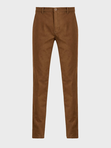 Men's Brown Slim Fit Solid Casual Chinos