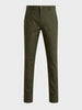 Men's Olive Slim Fit Solid Casual Chinos