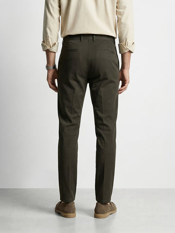 Men's Grey Slim Fit Solid Casual Chinos
