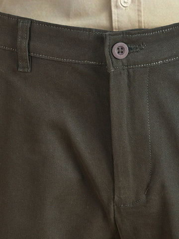 Men's Grey Slim Fit Solid Casual Chinos